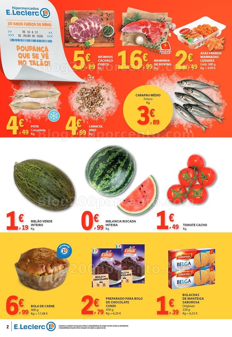 Antevisão Folheto E-LECLERC Promoções Fim de Semana - 10 a 12 julho